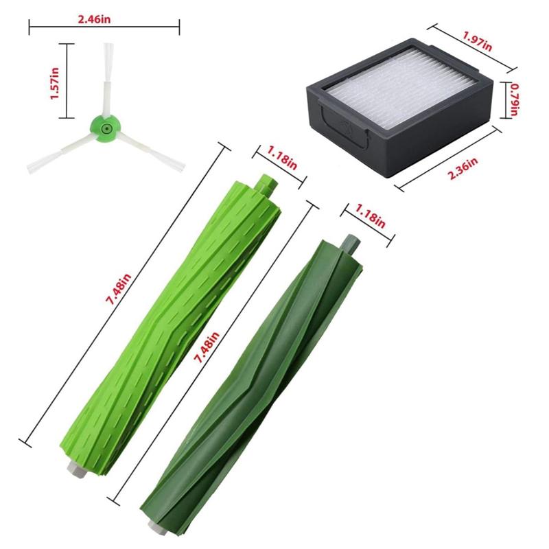 14pcs /Set For IRobot Roomba i7 / i7+ / i3 / E5 / i3+ / i4 / i6 / i6+i8 Series Sweeper Accessories(Main Brush+Filter+Side Brush With Screws Set)