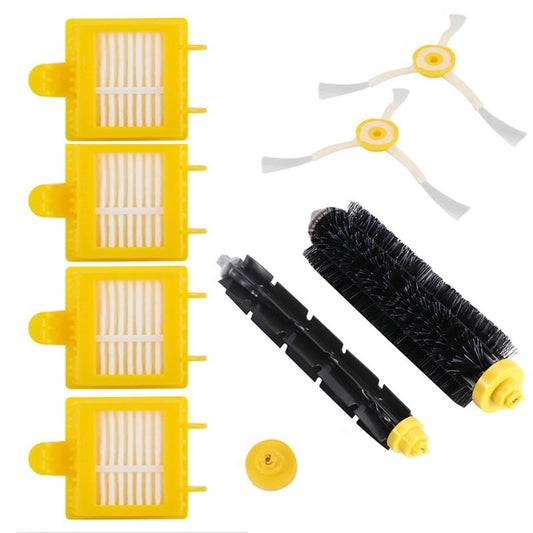 8pcs /Set For IRobot Roomba 700/780 Series Sweeping Robot Accessories 4 HEPA Filter +2 Side Brush +1pair Main Brush(Yellow)