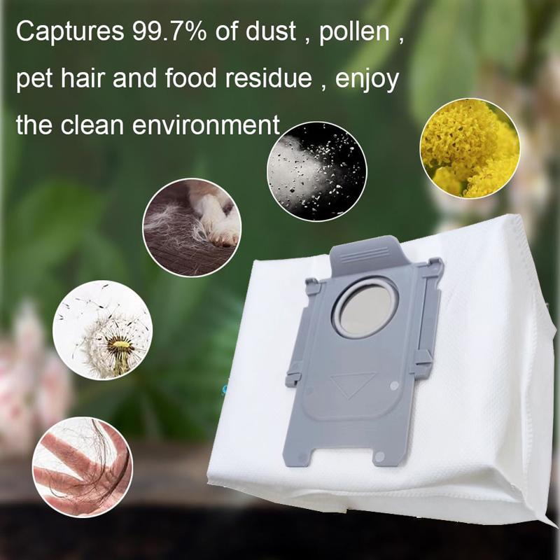 3pcs /Pack Dust Bag For Roborock G10S/S8+/S8 Pro Ultra/S7 MaxV Ultra/S7 Pro Ultra/Q7+/Q7 Max+/Q5 Max+/Q5(White)