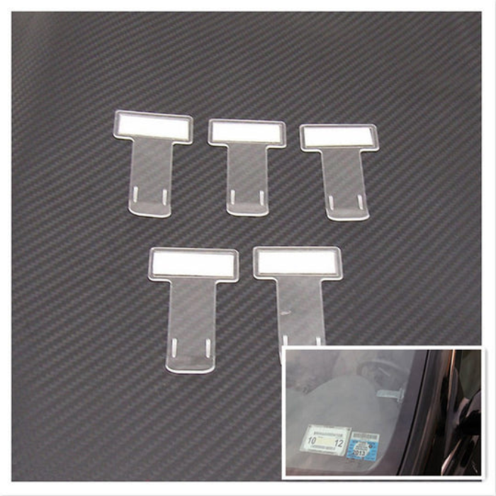 5PCS Transparent Plastic Car Parking Ticket Holder Clips – Windshield Card & Permit Holders