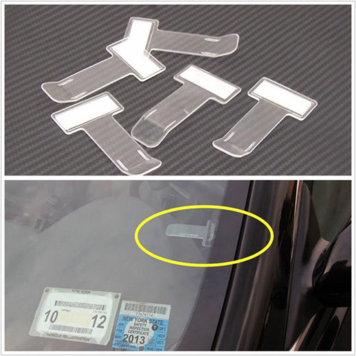5PCS Transparent Plastic Car Parking Ticket Holder Clips – Windshield Card & Permit Holders