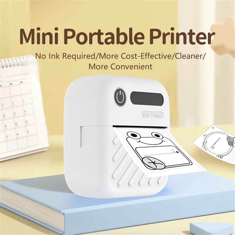 A36 Mini Thermal Printer 200 DPI Portable  Bluetooth-compatible Label Printer for Office Study (APP: AumiLabel) - Purple