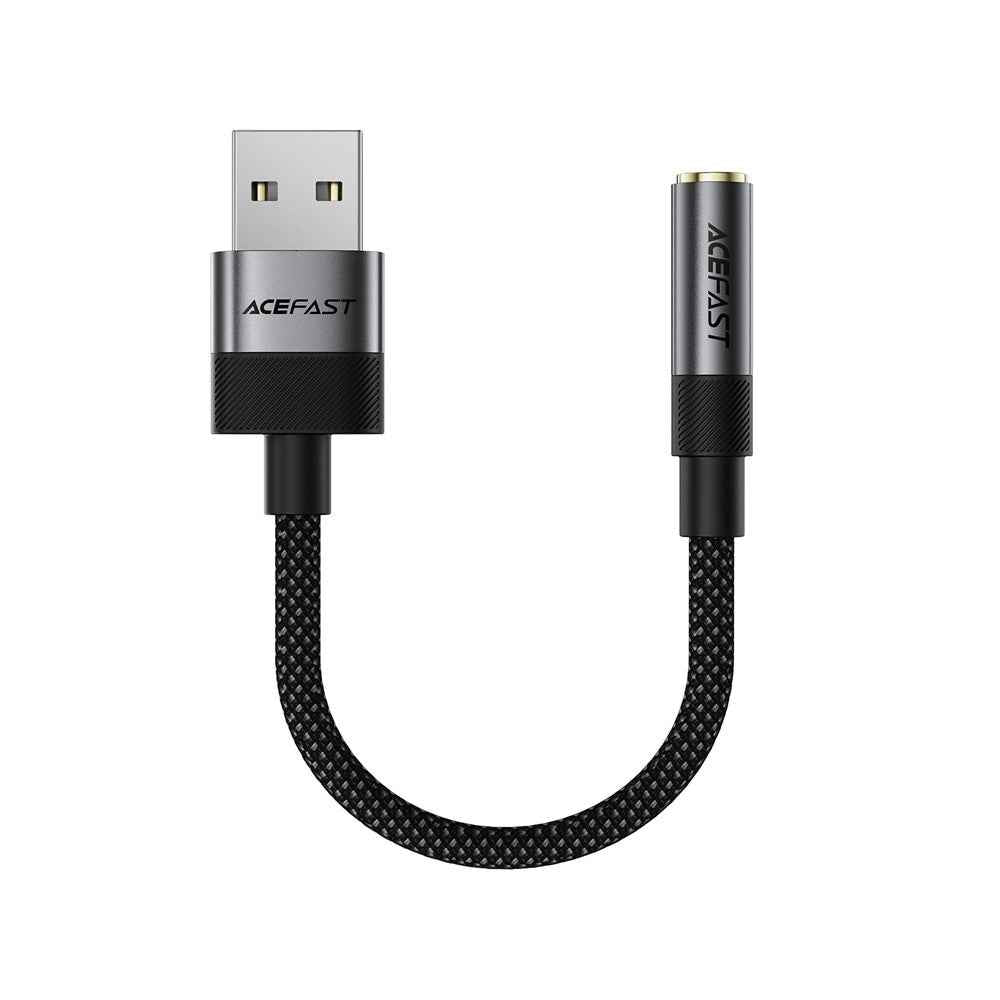 J13 USB-A to 3.5mm Audio Converter High Fidelity Transmission Audio Adapter - Black