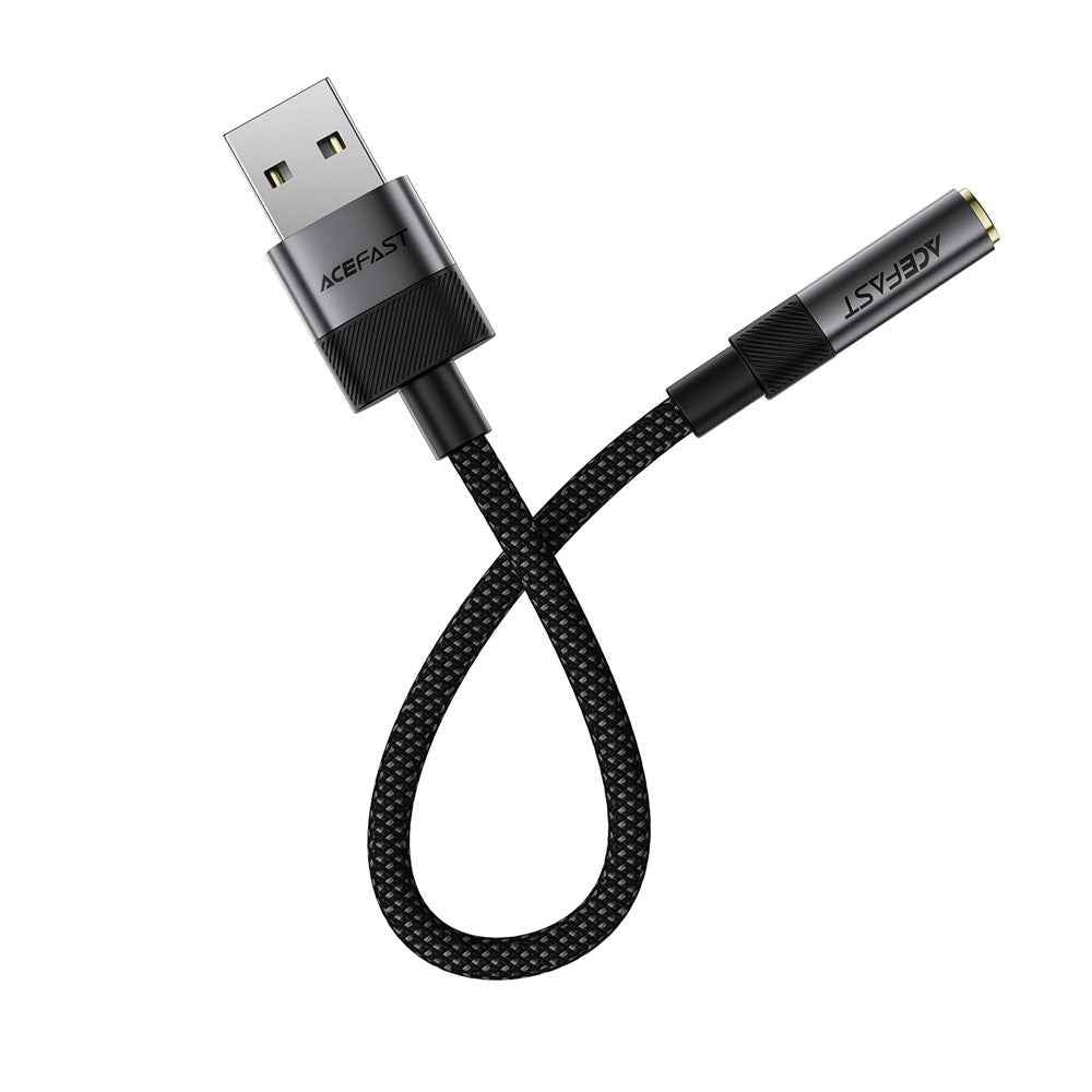 J13 USB-A to 3.5mm Audio Converter High Fidelity Transmission Audio Adapter - Black