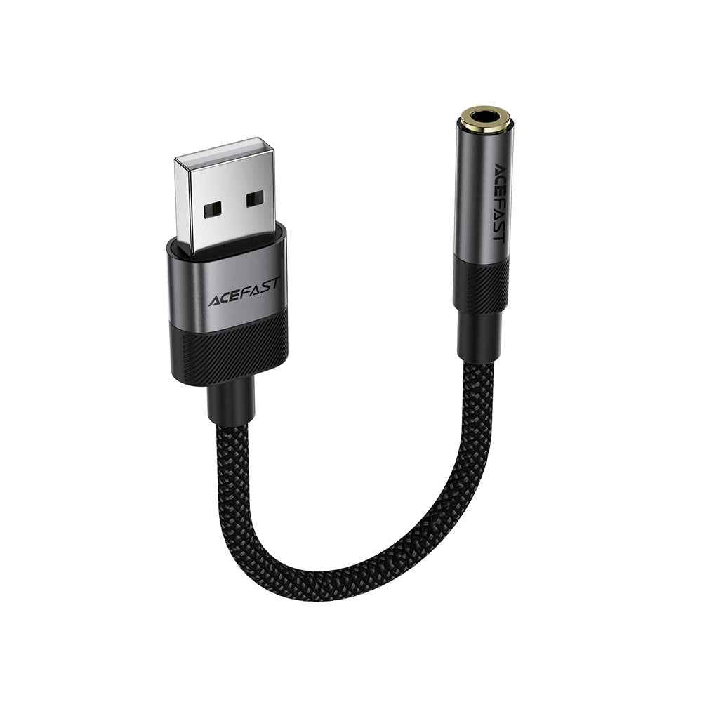 J13 USB-A to 3.5mm Audio Converter High Fidelity Transmission Audio Adapter - Black