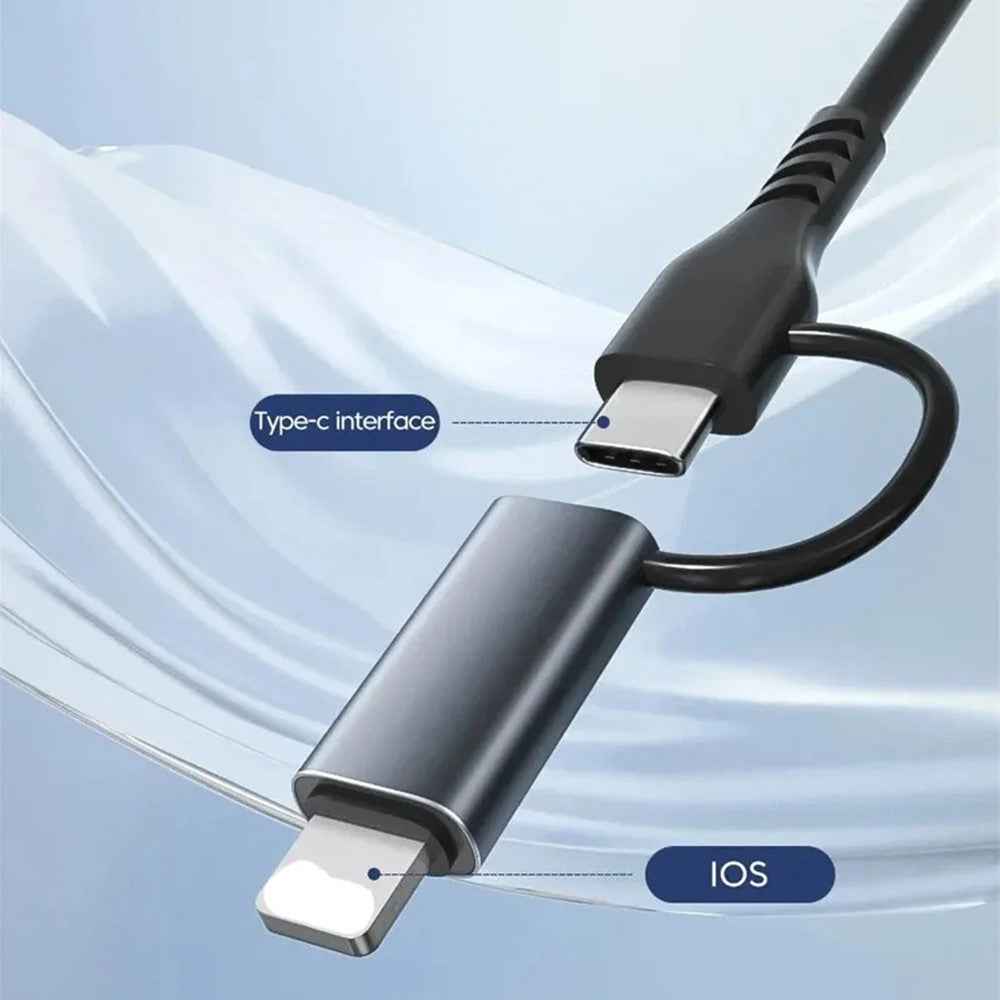 ADS-805 Type-C+Lightning Hub Expansion Converter to USB-C Data+USB 2.0+USB 3.0+2 Card Reader Slots