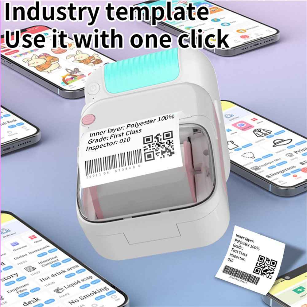 B3 Ink Free Mini Label Printer 200 DPI High Definition Portable Thermal Printing Machine - Green