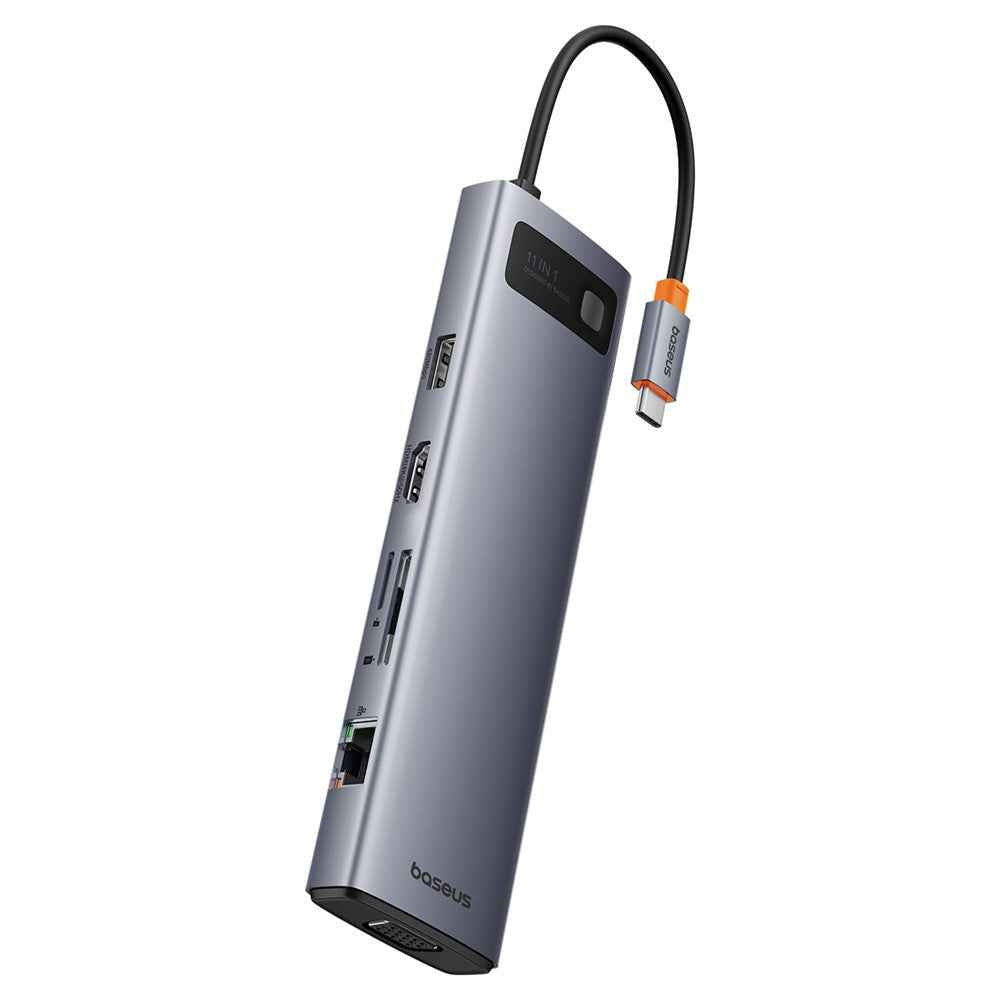 Metal Gleam Series 11-Port HUB Adapter Multi-Port Type-C Docking Station USB-C to HD / VGA / USB / PD / RJ45 / SD / TF / 3.5mm