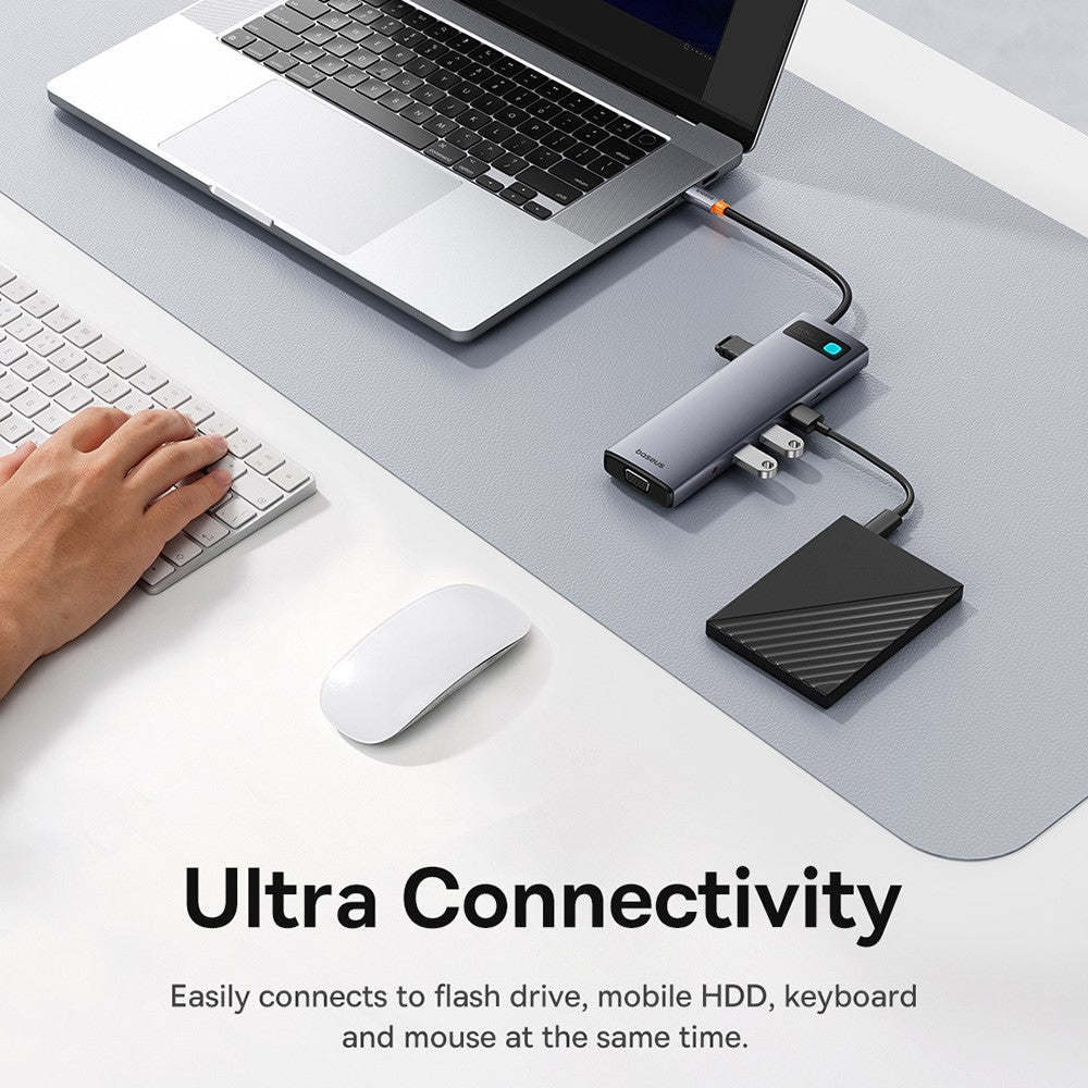 Metal-Gleam-Series-11-Port-HUB-Adapter-Multi-Port-Type-C-Docking-Station-USB-C-to-HD-/-VGA-/-USB-/-PD-/-RJ45-/-SD-/-TF-/-3.5mm