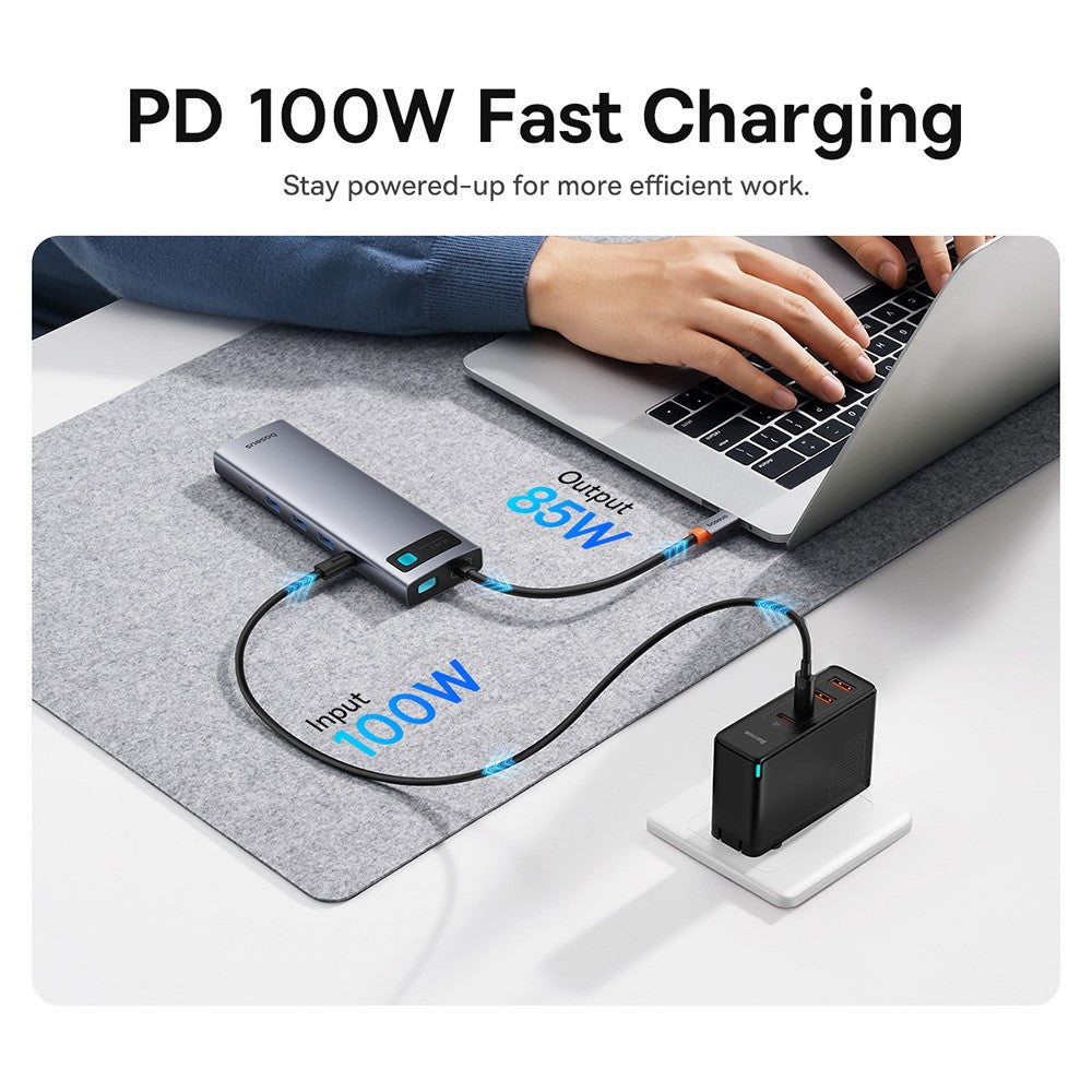 Metal-Gleam-Series-11-Port-HUB-Adapter-Multi-Port-Type-C-Docking-Station-USB-C-to-HD-/-VGA-/-USB-/-PD-/-RJ45-/-SD-/-TF-/-3.5mm