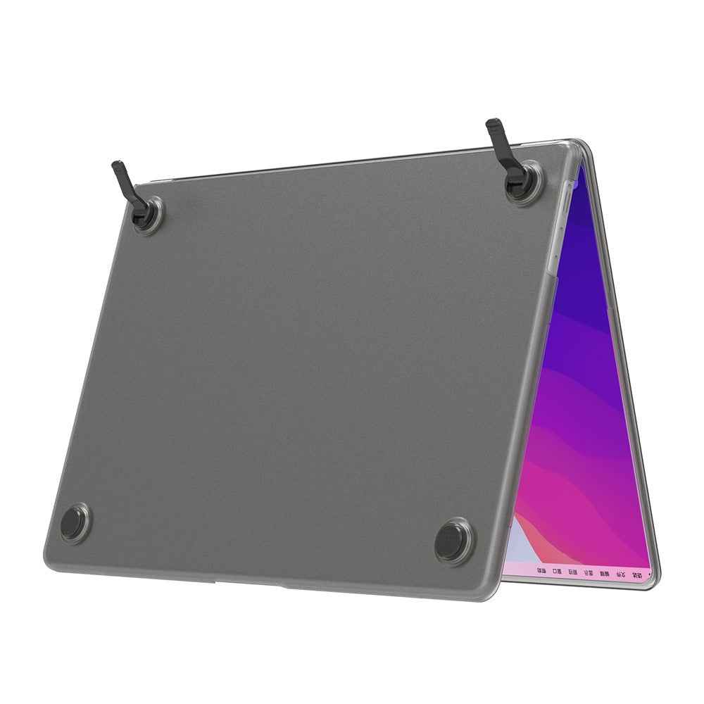 MP-SMS For MacBook Pro 16 inch (2026) A3429 A3428 / (2025) A3186 A3403 / (2024) A2991 / (2023) A2780 / (2021) A2485 A2780 Slim Case Kickstand Matte Laptop Cover - Transparent Black