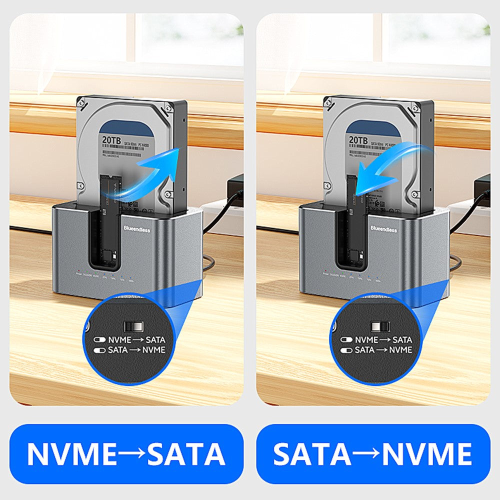 HD01N-Dual-Bay-2.5-/-3.5-Inch-HDD-SSD-Docking-Station-M.2-NVMe-SATA-Offline-Clone-USB-3.2-Storage-Converter-EU-Plug