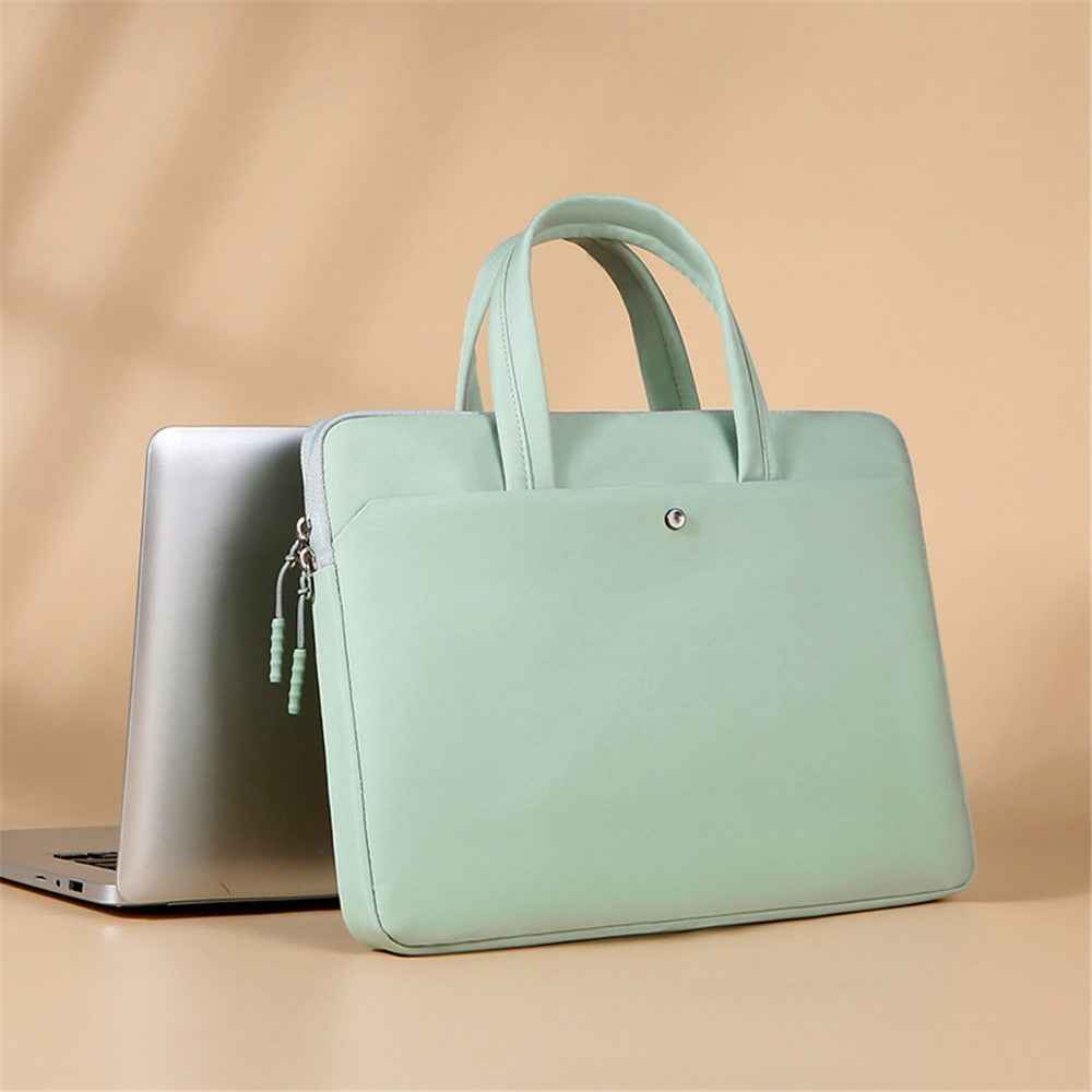 C81-14-14.6 Inch Computer Bag Portable Notebook Bag with Zipper Laptop Accessories Storage Bag - Green
