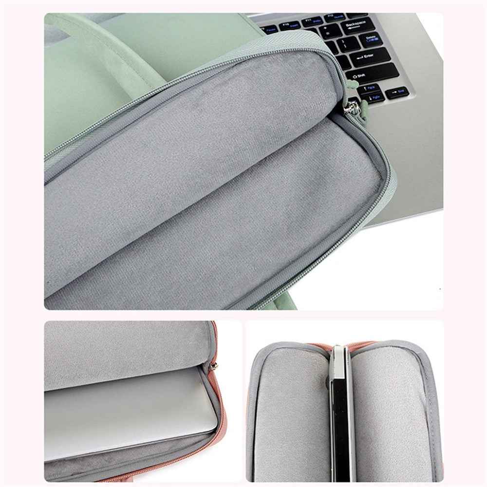 C81-14-14.6 Inch Computer Bag Portable Notebook Bag with Zipper Laptop Accessories Storage Bag - Green