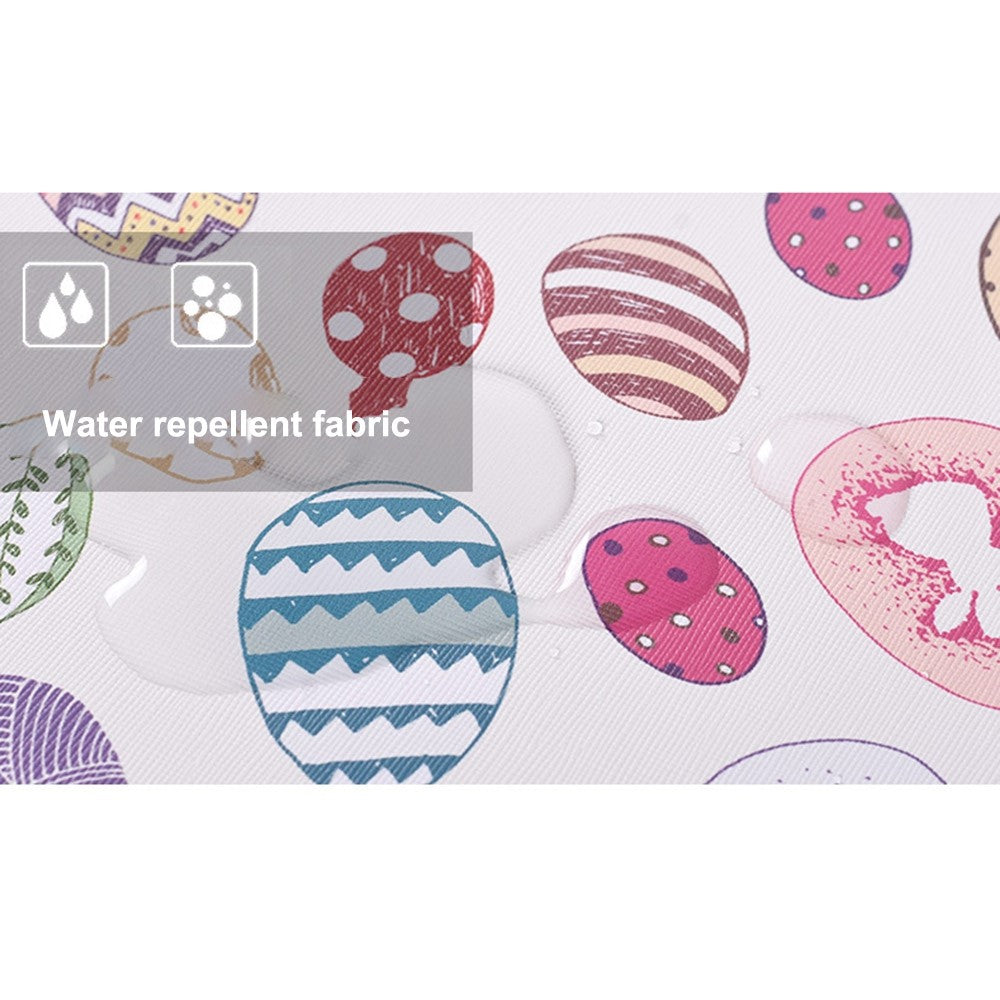 G52-T0111-2Pcs/Set-14-inch-Notebook-Carrying-Bag-with-Small-Bag-Easter-Bunny-and-Eggs-Pattern-PU-Laptop-Sleeve