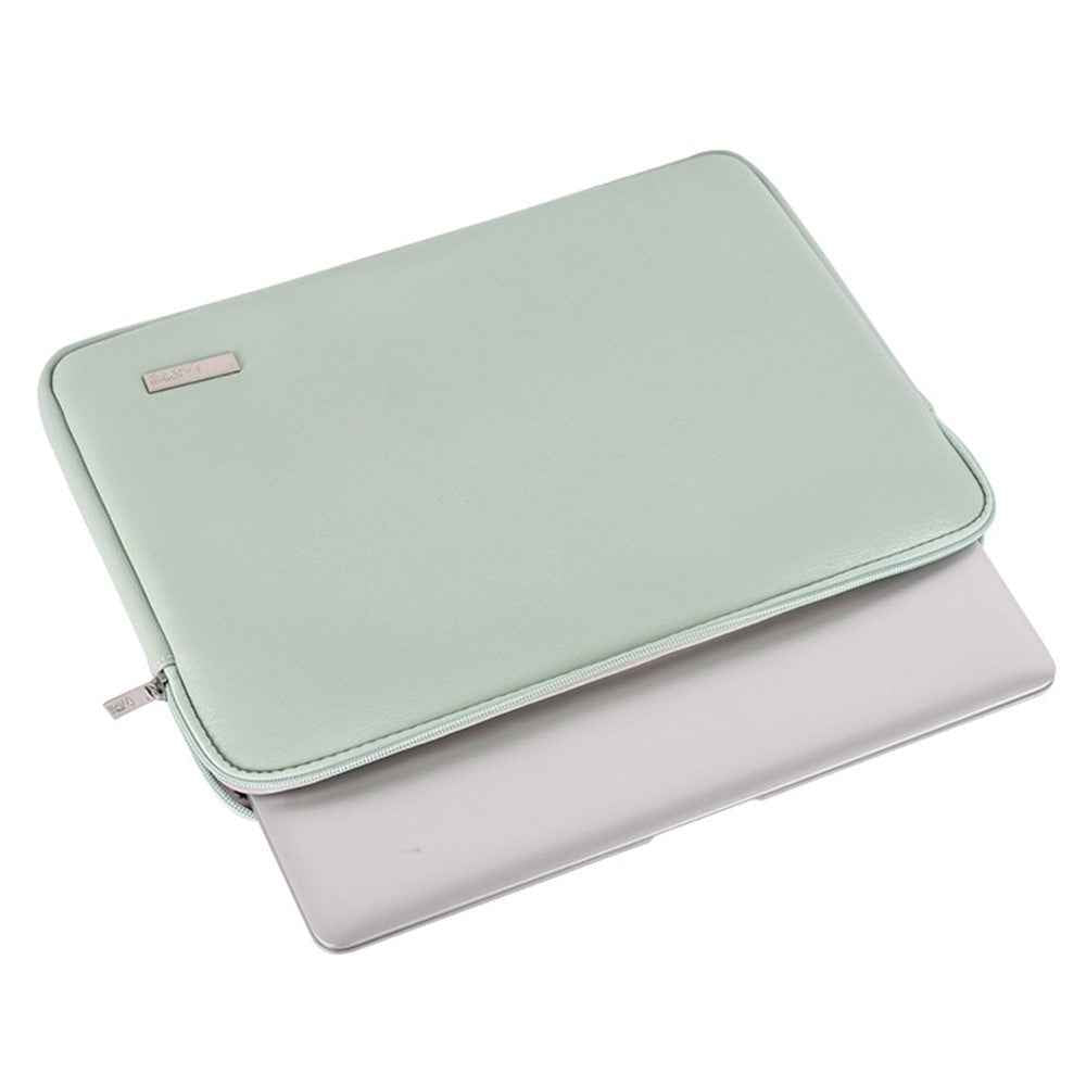 L6-T0421 15'' Notebook Sleeve Soft PU Leather Full Protection Laptop Computer Bag with Small Pouch - Pink