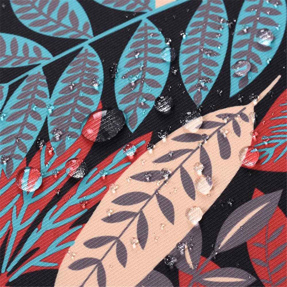 H30-11 Leaves Printing Scratch-resistant Laptop Sleeve Polyester Zipper Notebook Bag - Blue/for 12-inch Laptop