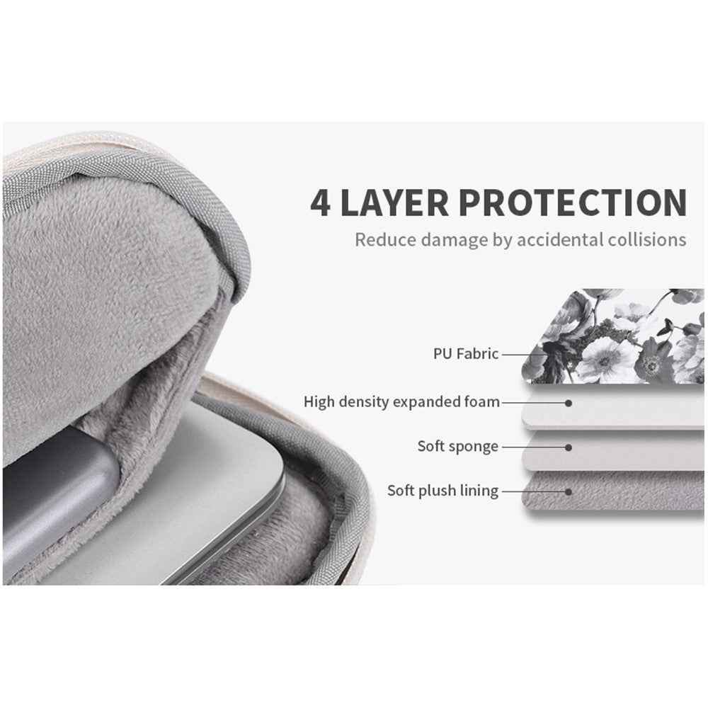 G1-01 Digital Printing Flower Pattern Sleeve Bag for 12 inch Laptops Anti-scratch Shockproof Carry Case