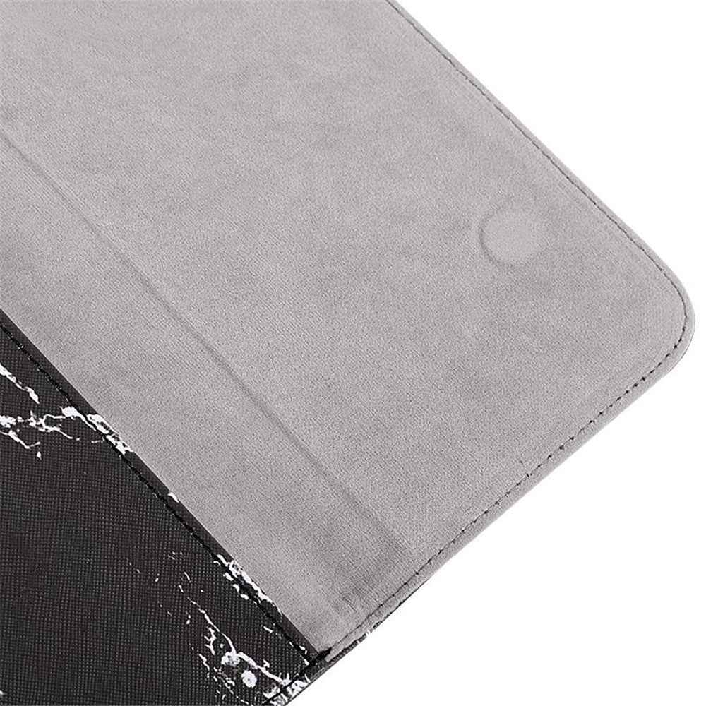 E32-01 Magnetic Flip Cover PU Leather Laptop Sleeve Marble Pattern Notebook Carrying Bag - Black/Gold/for 15-inch Laptop