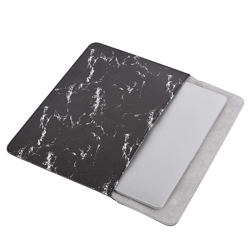 E32-01-Magnetic-Flip-Cover-PU-Leather-Laptop-Sleeve-Marble-Pattern-Notebook-Carrying-Bag-Black/Gold/for-15-inch-Laptop