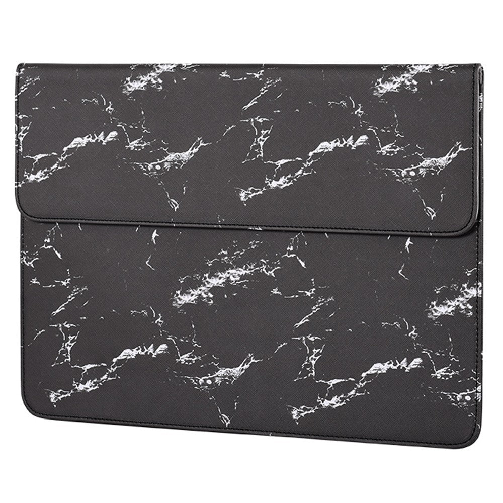 E32-01-Magnetic-Flip-Cover-PU-Leather-Laptop-Sleeve-Marble-Pattern-Notebook-Carrying-Bag-Black/Gold/for-15-inch-Laptop