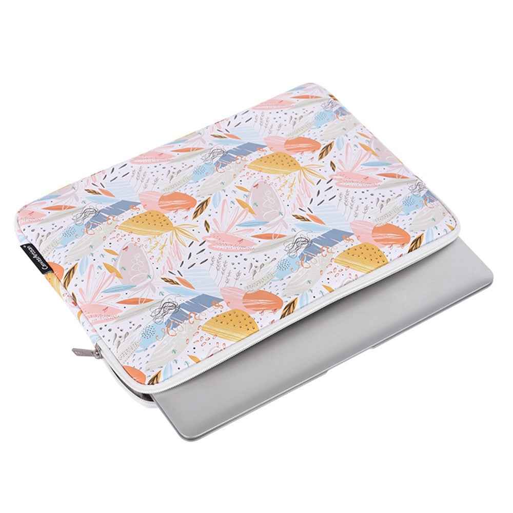 G53-T0121 for 15-inch Notebook Stylish Patterned Laptop Zippered Protective Bag Waterproof PU Case Pouch Storage Organizer + Small Bag Set
