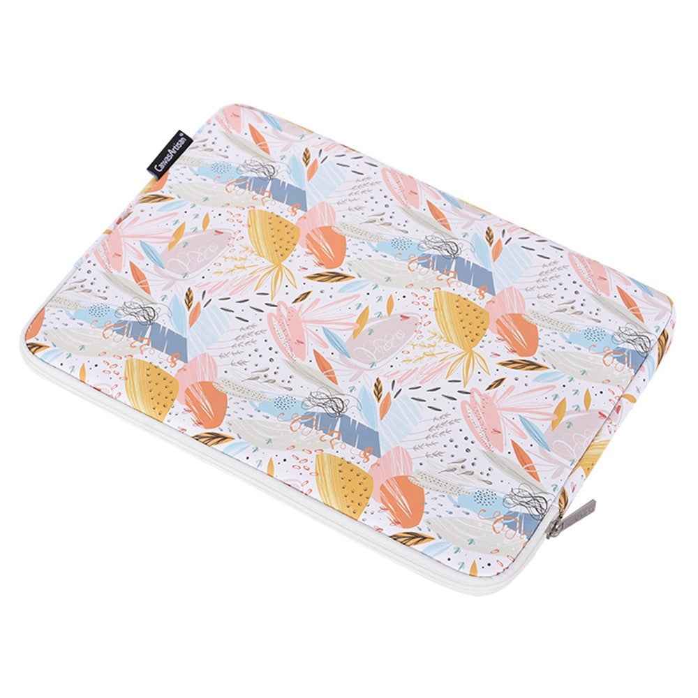G53-T0121 for 15-inch Notebook Stylish Patterned Laptop Zippered Protective Bag Waterproof PU Case Pouch Storage Organizer + Small Bag Set