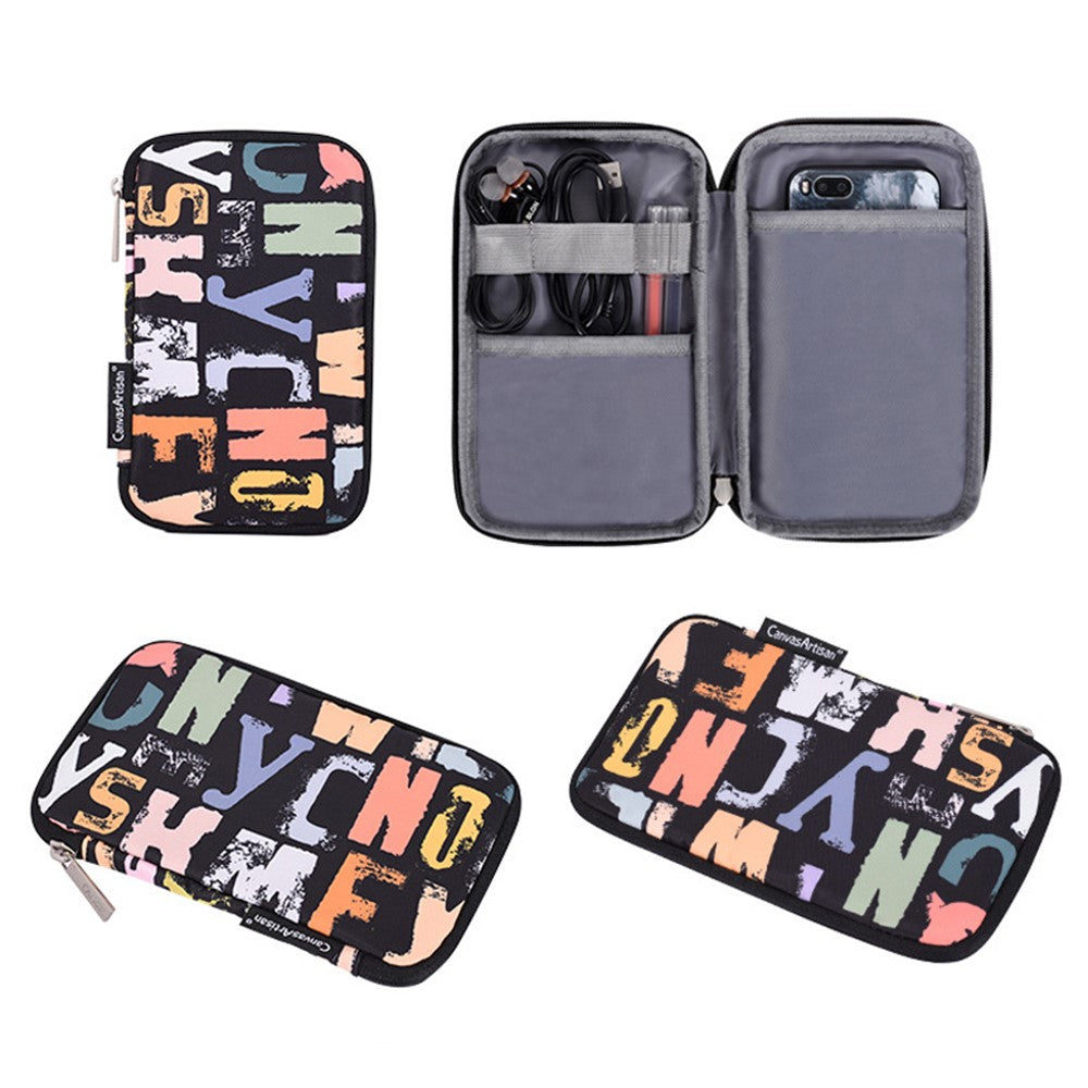 H18-T0121-Laptop-Sleeve-Letters-Printing-Ultra-Slim-Notebook-Case-with-Small-Bag-Black/for-11-inch-Laptop
