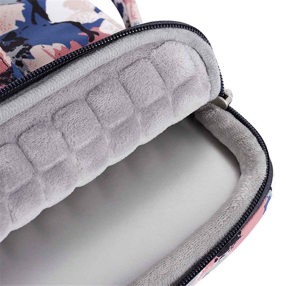 KH43-05 15-inch Laptop Handbag Protective Sleeve Flower Pattern Notebook Carrying Case