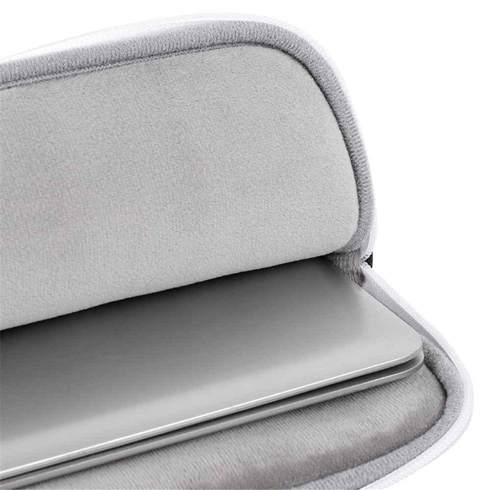H36-T0123 Dots Printing Shockproof Notebook Laptop Sleeve Carrying Case with Small Bag - White/for 14-inch Laptop