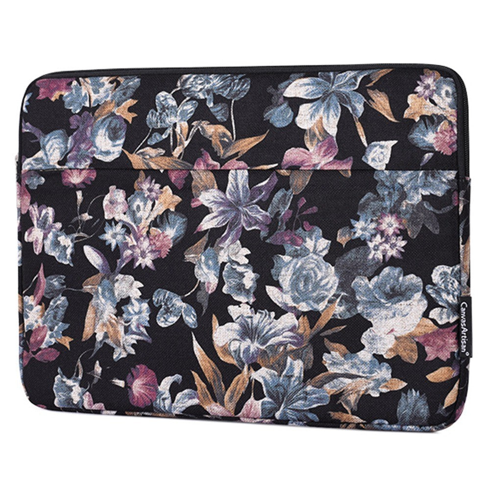 H2-11-15-inch-Laptop-Sleeve,-Watercolor-Flower-Pattern-Linen-Carrying-Pouch