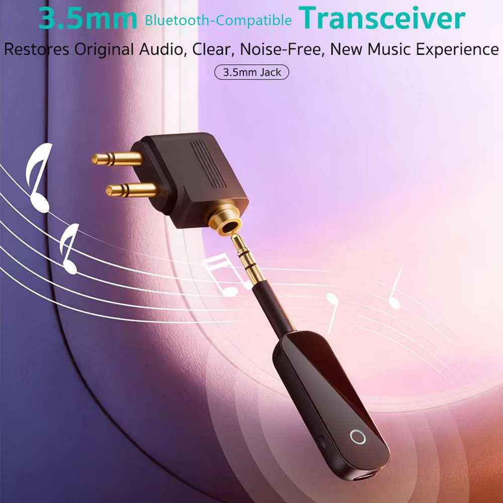 MS-016 2 in 1 Bluetooth-compatible 5.3 Transmitter Receiver 3.5mm Wireless Audio Dongle with Airplane Travel Adapter - Black