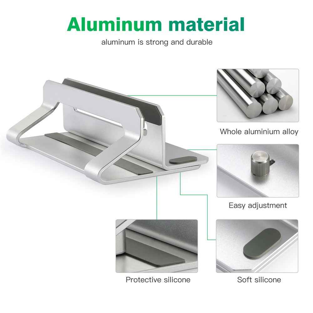 Vertical Laptop Stand, Aluminum Alloy, for Notebooks Up To 17.3 Inch