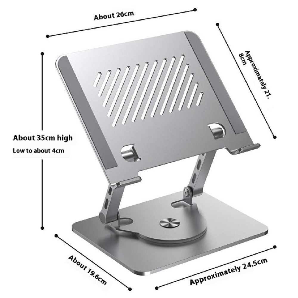 D087-Metal-Desktop-Laptop-Heighten-Bracket-Rotatable-Heat-Dissipation-Notebook-Stand-Grey