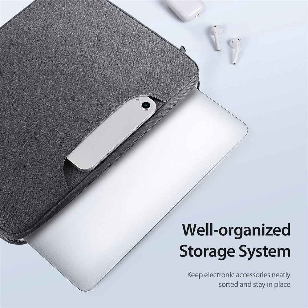 15.5-16 Inch Laptop Bag Water-Repellent Polyester Fabric Computer Carrying Case - Dark Grey