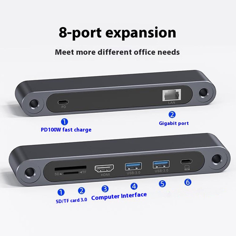 E17SU-Pro-Laptop-Riser-Stand-Rotatable-Desktop-Bracket-8-in-1-USB-Hub-Docking-Station-Tarnish