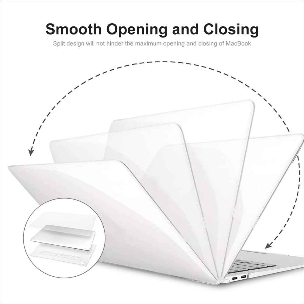 For MacBook Neo 13 inch (2026) A3404 512G Crystal PC Laptop Case + Ultra Thin TPU Keyboard Cover + PET Screen Film 3 in 1 Kit, US Keyboard Layout - Transparent