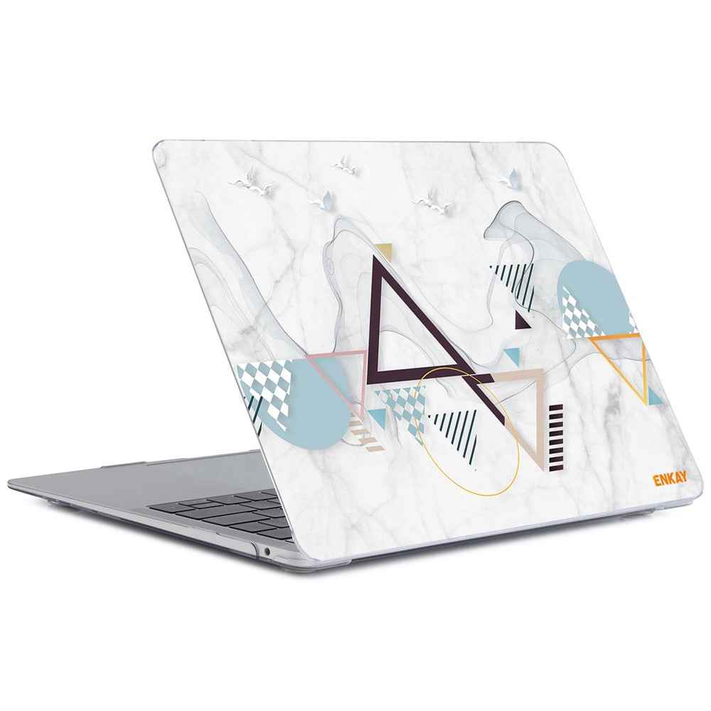 for MacBook Air 13 inch (2018-2019) A1932 Geometry Series Crystal Clear Hard PC Laptop Protective Case Polycarbonate Notebook Cover - Geometry No.4