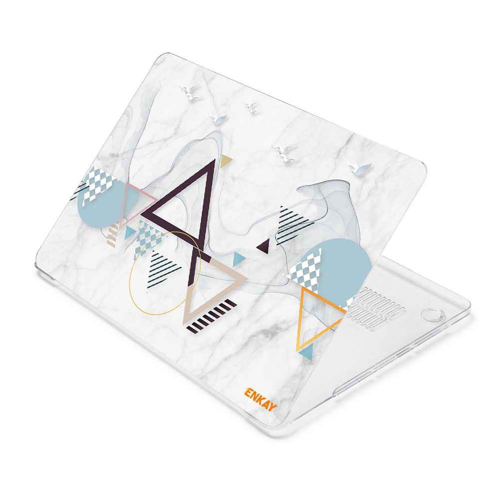 for MacBook Air 13 inch (2018-2019) A1932 Geometry Series Crystal Clear Hard PC Laptop Protective Case Polycarbonate Notebook Cover - Geometry No.4