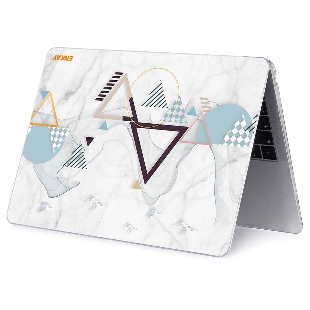 for MacBook Air 13 inch (2018-2019) A1932 Geometry Series Crystal Clear Hard PC Laptop Protective Case Polycarbonate Notebook Cover - Geometry No.4
