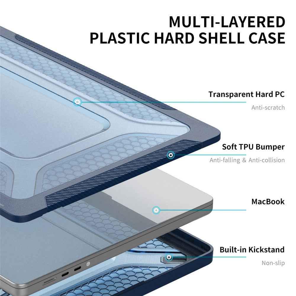 Laptop Case for MacBook Pro 16 inch (2026) A3429 A3428 / (2025) A3186 A3403 / (2024) A2991 / (2023) A2780 / (2021) A2485 (US Version) Astronaut Pattern Notebook Cover Set - Blue