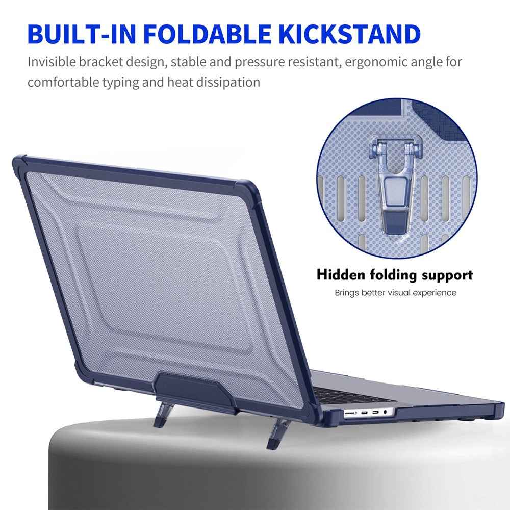 Hard PC Case for MacBook Pro 14 inch (2026) A3427 A3426 / (2025) A3434 A3112 A3185 A3401 / (2024) A2918 A2992 / (2023) A2779 / (2022) / (2021) A2442 (EU) Shockproof Laptop Cover with Kickstand - Pink