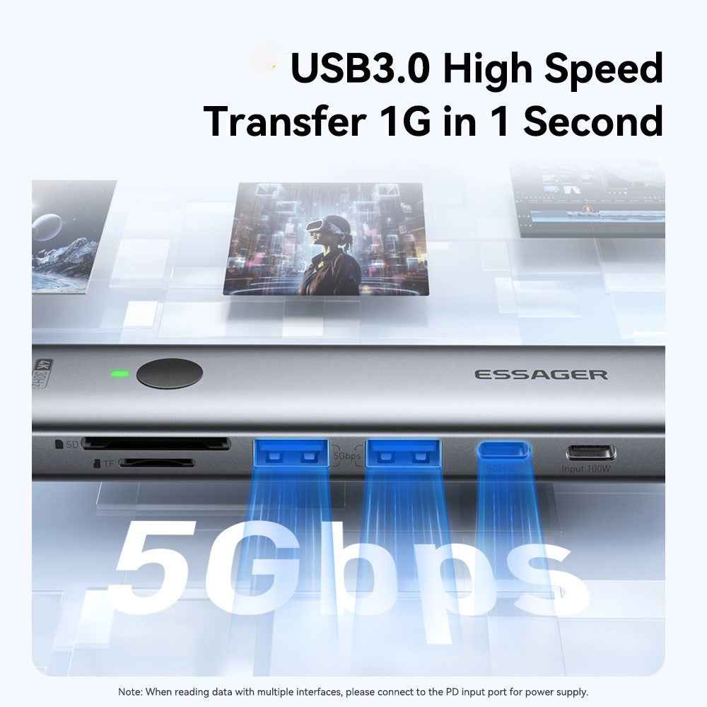 7 In 1 Expansion Hub with 4K 30Hz HDMI / Type C / USB 3.0 / SD TF Card Slot Docking Station