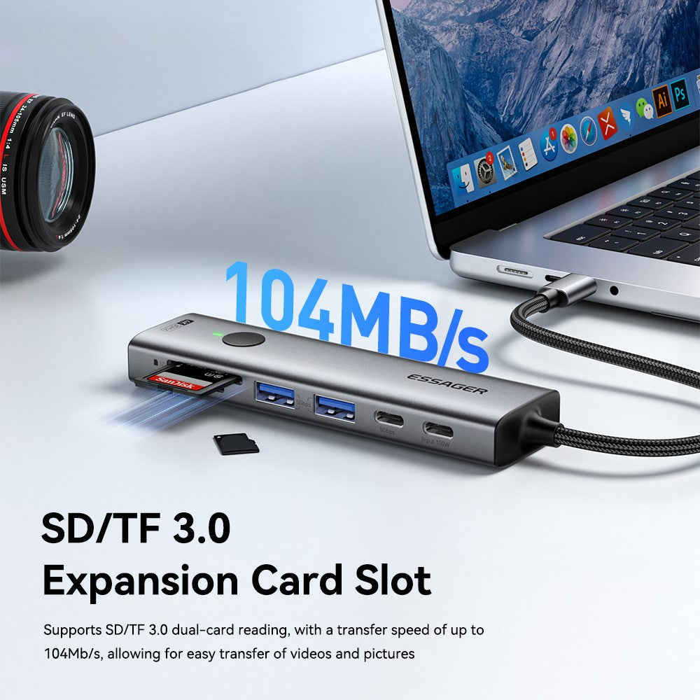 7-In-1-Expansion-Hub-with-4K-30Hz-HDMI-/-Type-C-/-USB-3.0-/-SD-TF-Card-Slot-Docking-Station