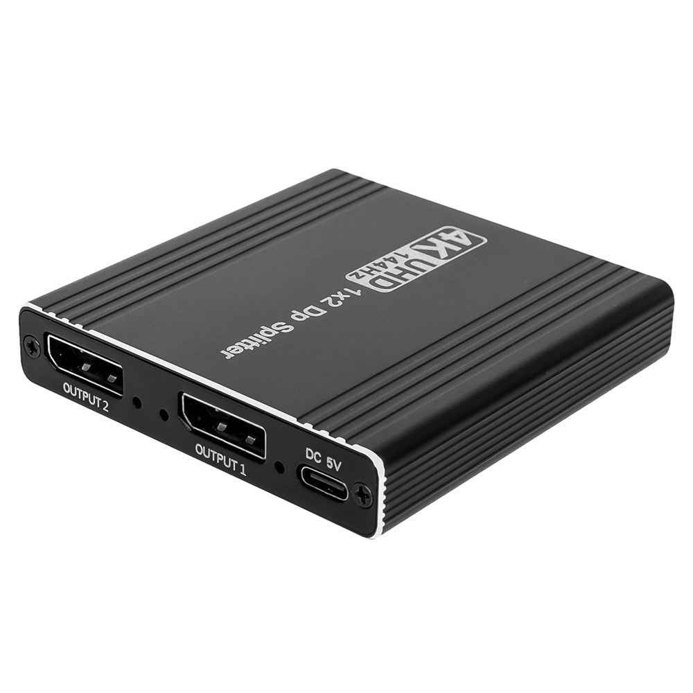 FD DisplayPort 1.4 to Dual DisplayPort MST Hub 1X2 4K144HZ Audio Extractor Splitter Support Mirror Extend Mode - US Plug
