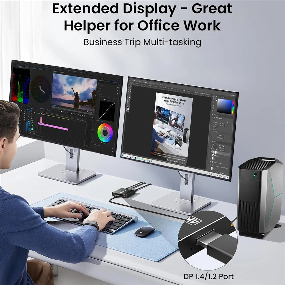 FD-DisplayPort-1.4-to-Dual-DisplayPort-MST-Hub-1X2-4K144HZ-Audio-Extractor-Splitter-Support-Mirror-Extend-Mode-US-Plug