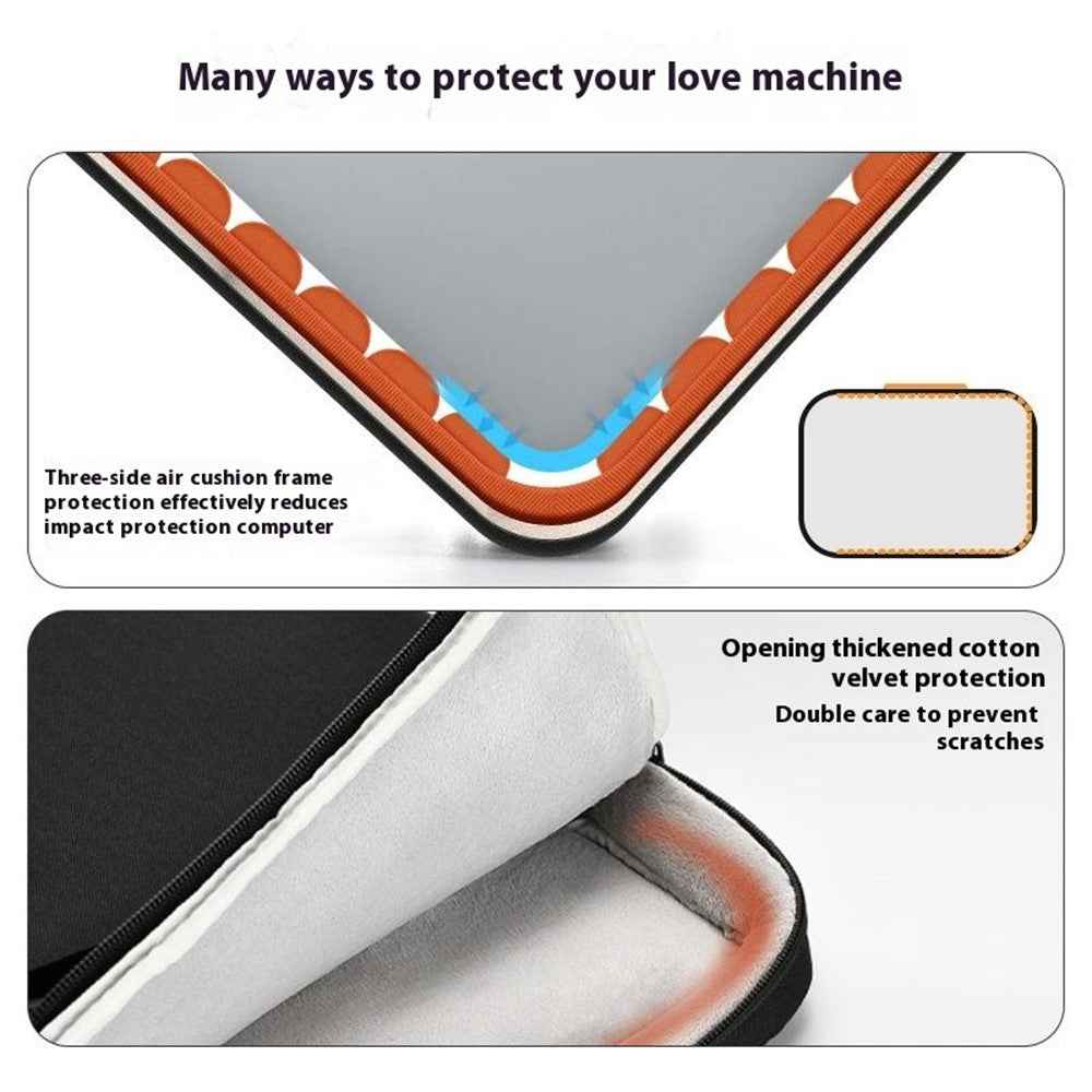 For 13.3 inch Laptop Carrying Case Oxford Cloth Anti Vibration Protective Cover - Black