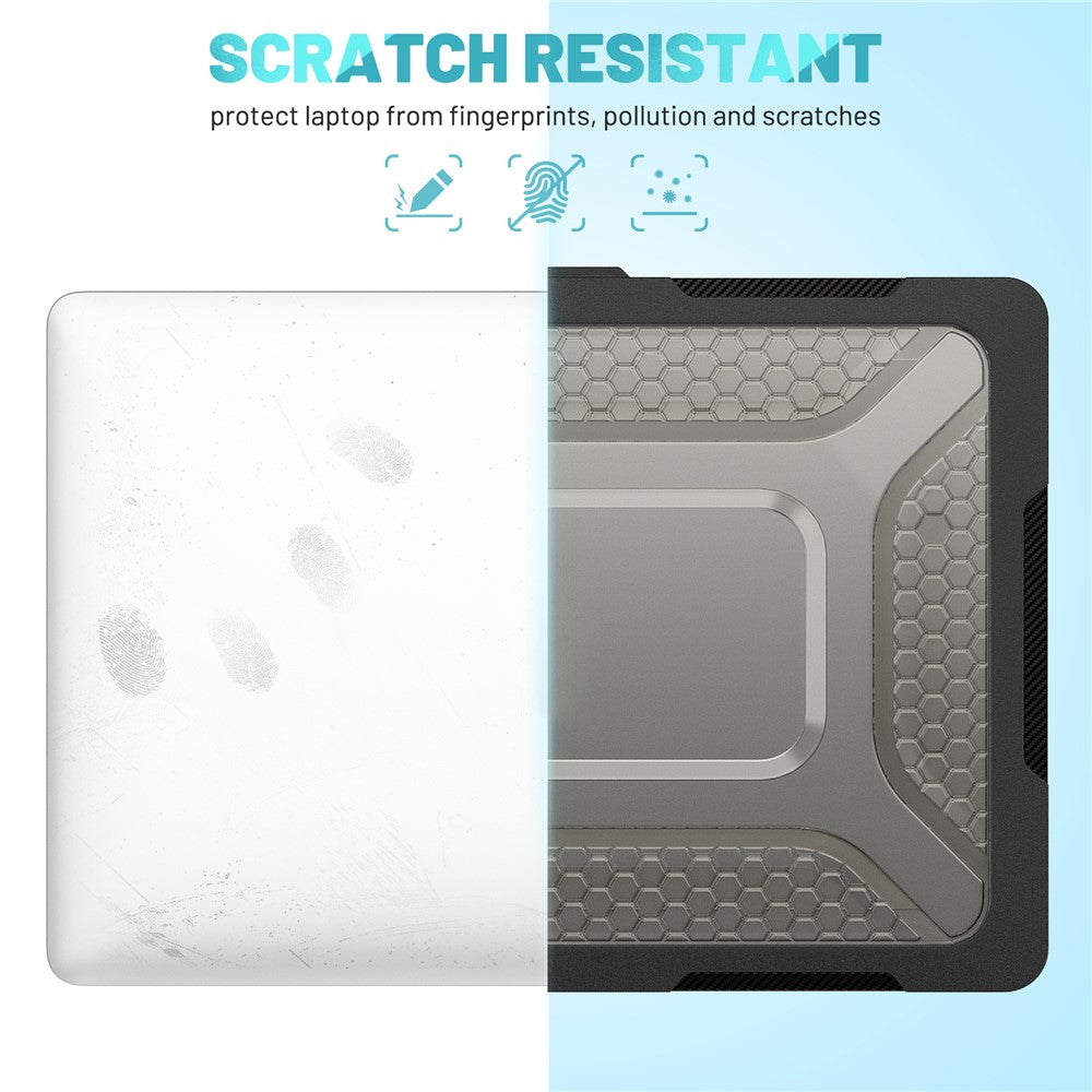 For-MacBook-Air-13-inch-(2026)-A3449-/-(2025)-A3240-/-(2024)-A3113-/-(2022)-A2681-Heat-Dissipation-Laptop-Case-Shockproof-Hard-PC-Soft-TPU-Kickstand-Cover-Black