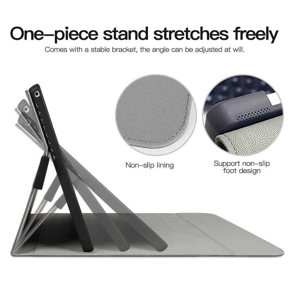 For Microsoft Surface Pro 10 / 9 Case Stand Leather Protective Sleeve with Pen Holder - Brown