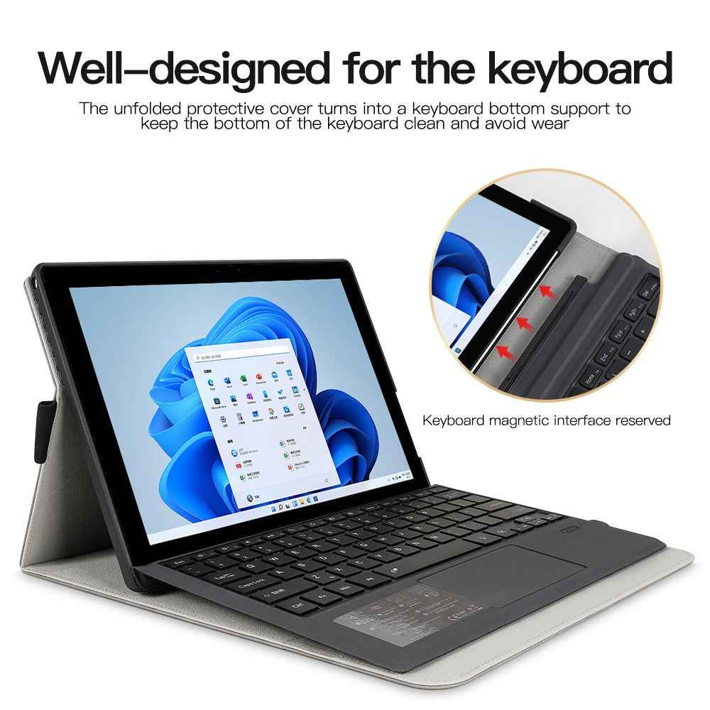 For Microsoft Surface Pro 10 / 9 Case Stand Leather Protective Sleeve with Pen Holder - Brown
